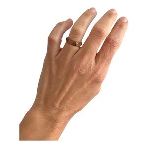 Thin Caramel Resin Band Ring Size 7 - Simple Stackable Ring